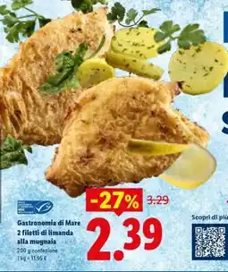 Lidl Gastronomia di mare 2 filetti di limanda alla mugnaia offerta