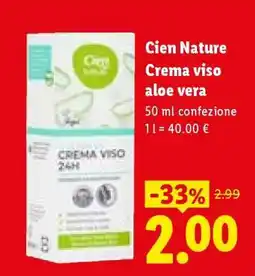 Lidl Cien Nature Crema viso aloe vera offerta
