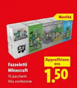 Lidl Fazzoletti Minecraft offerta
