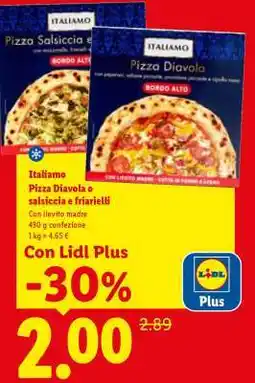 Lidl Italiamo Pizza Diavola o salsiccia e friarielli offerta