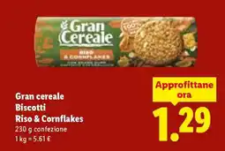 Lidl Gran cereale Biscotti Riso & Cornflakes offerta