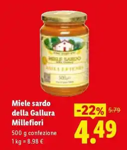 Lidl Miele sardo della Gallura Millefiori offerta