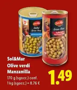 Lidl Sol&Mar Olive verdi manzanilla offerta