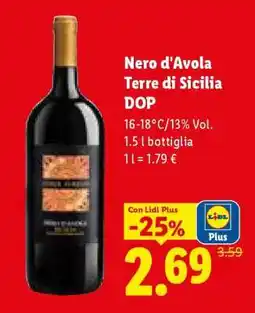 Lidl Nero d'Avola Terre di Sicilia DOP offerta
