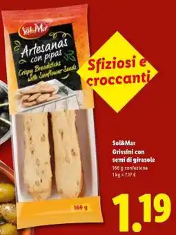 Lidl Sol&Mar Grissini con semi di girasole offerta