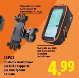 Lidl CRIVIT Custodia smartphone per bici o supporto per smartphone da moto offerta