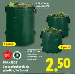 Lidl PARKSIDE Sacco pieghevole da giardino, 1 o 2 pezzi offerta