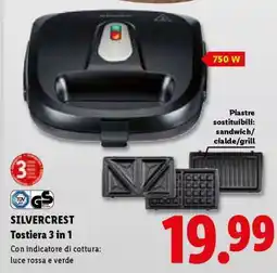 Lidl SILVERCREST Tostiera 3 in 1 offerta