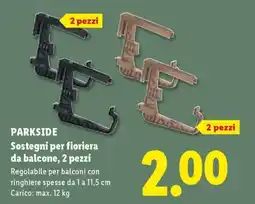 Lidl PARKSIDE Sostegni per fioriera da balcone, 2 pezzi offerta