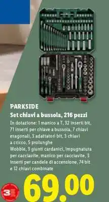 Lidl PARKSIDE Set chiavi a bussola, 216 pezzi offerta