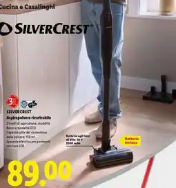 Lidl Silvercrest Aspirapolvere ricaricabile offerta