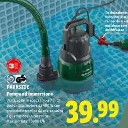 Lidl PARKSIDE Pompa ad immersione offerta