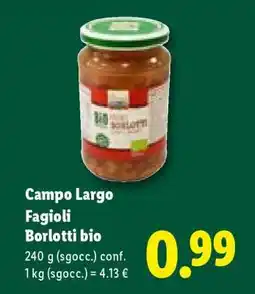 Lidl Campo Largo Fagioli Borlotti Bio offerta