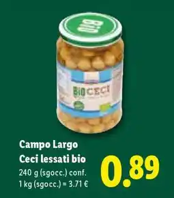 Lidl Campo Largo Ceci lessati Bio offerta