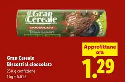 Lidl Gran Cereale Biscotti al cioccolato offerta