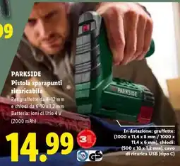Lidl PARKSIDE Pistola sparapunti ricaricabile offerta
