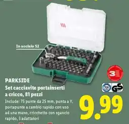 Lidl PARKSIDE Set cacciavite portainserti a cricco, 81 pezzi offerta