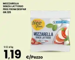 Eurospar Mozzarella senza lattosio free from DESPAR offerta
