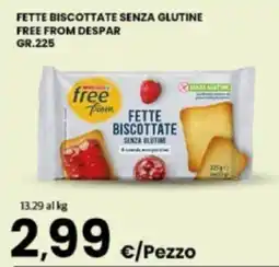 Eurospar Fette biscottate senza glutine FREE FROM DESPAR offerta