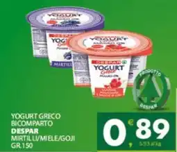 Eurospar Yogurt greco bicomparto DESPAR offerta