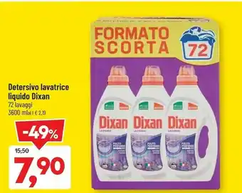 DPiù Detersivo lavatrice liquido 3600 ml offerta