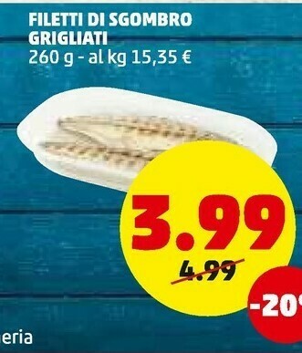 PENNY Filetti di sgombro grigliati offerta