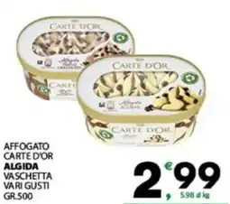 Eurospar Affogato carte d'or algida vaschetta offerta