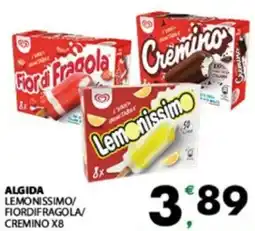 Eurospar Algida lemonissimo fiordifragola/ cremino x8 offerta