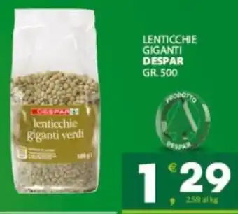 Eurospar Lenticchie giganti DESPAR offerta
