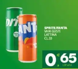 Eurospar Sprite/fanta lattina offerta