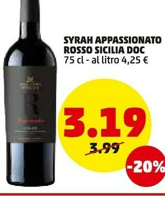 PENNY Syrah appassionato rosso sicilia doc offerta