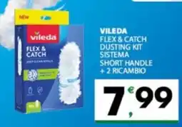 Eurospar Vileda flex & catch dusting kit sistema short handle +2 ricambio offerta