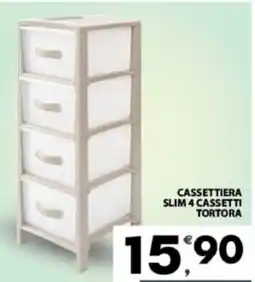 Eurospar Cassettiera slim 4 cassetti tortora offerta