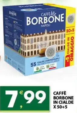Eurospar Caffè borbone in cialde x 50+5 offerta