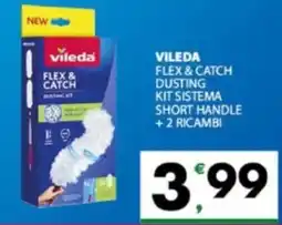 Eurospar Vileda flex & catch dusting kit sistema short handle +2 ricambi offerta