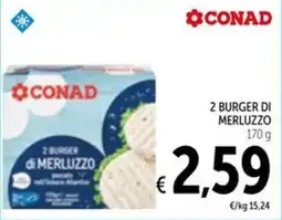 Spazio Conad Conad 2 burger di merluzzo offerta