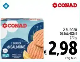 Spazio Conad Conad 2 burger di salmone offerta