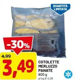 DPiù Cotolette merluzzo panate offerta