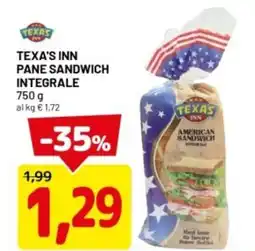 DPiù Texa's inn pane sandwich integrale offerta