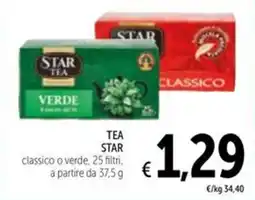 Spazio Conad TEA STAR classico o verde, 25 filtri offerta