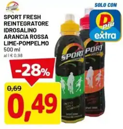 DPiù Sport fresh reintegratore idrosalino arancia rossa lime-pompelmo offerta