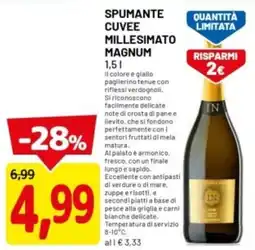 DPiù Spumante cuvee millesimato magnum offerta