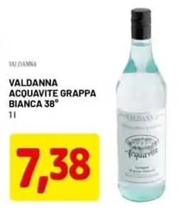 DPiù Valdanna acquavite grappa bianca 38° offerta