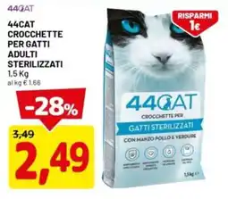 DPiù 44cat crocchette per gatti adulti sterilizzati offerta