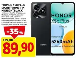 DPiù HONOR X5C PLUS SMARTPHONE TIM MIDNIGHTBLACK offerta