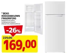 DPiù BEKO RDS0206K40WN FRIGORIFERO offerta
