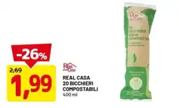 DPiù Real casa 20 bicchieri compostabili offerta