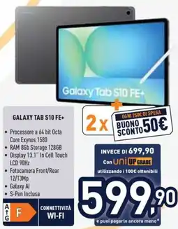 Unieuro SAMSUNG GALAXY TAB S10 FE+ offerta