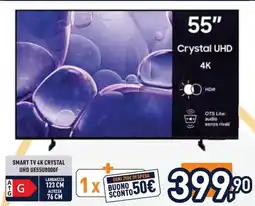 Unieuro SAMSUNG SMART TV 4K CRYSTAL UHD UE55U8000F offerta