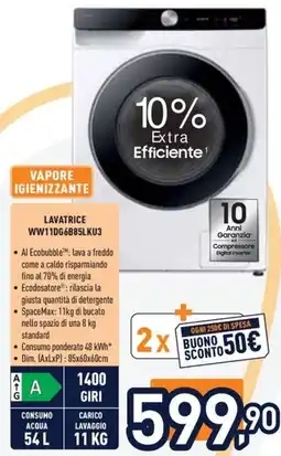 Unieuro LAVATRICE WW11DG6B85LKU3 offerta